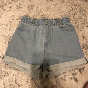 Paper bag high waisted shorts
